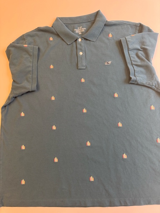 Vineyard Vines Other - Vineyard Vines Blue Polo with Pink and Orange Surfboard Embroidery